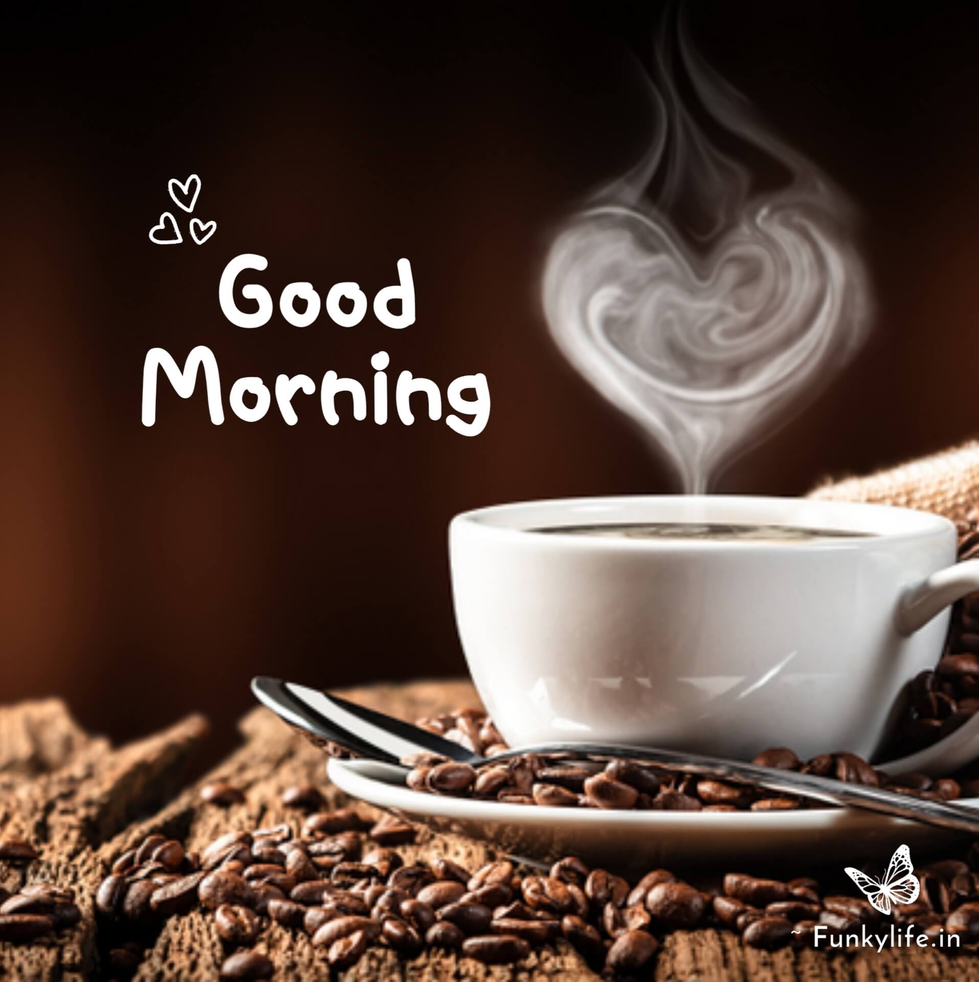 Hot Heart Coffee Good Morning Image