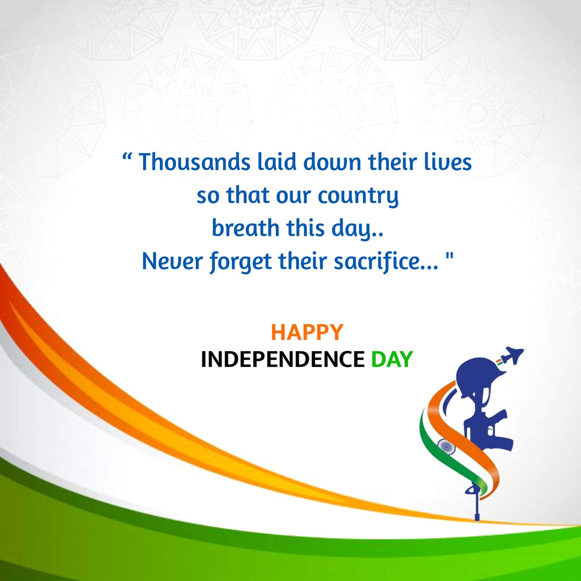 India Independence Day Image with Quotes
