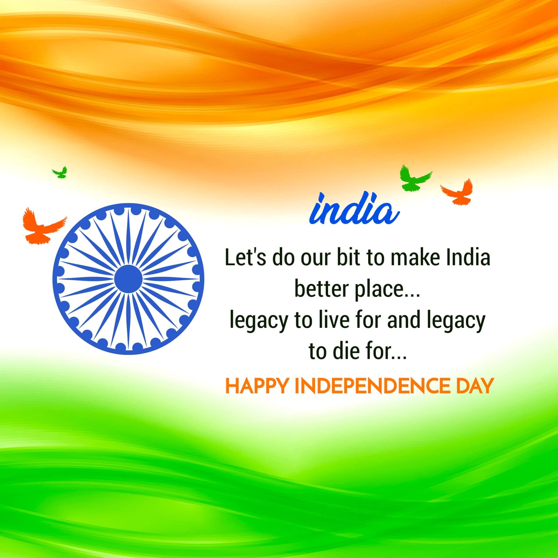 India Independence Day Image with Message