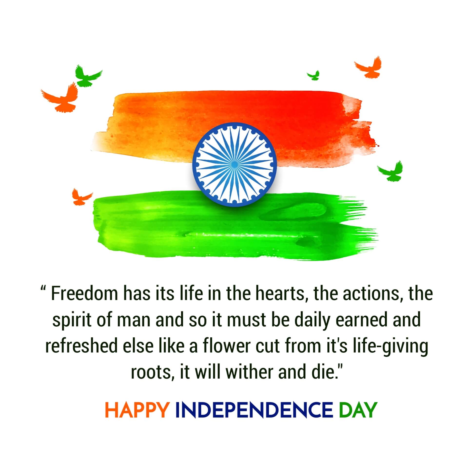 India Independence Day Image with Quotes