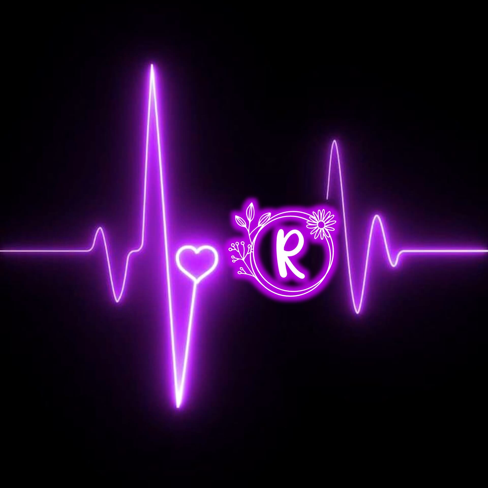 R Letter Heart Beat DP