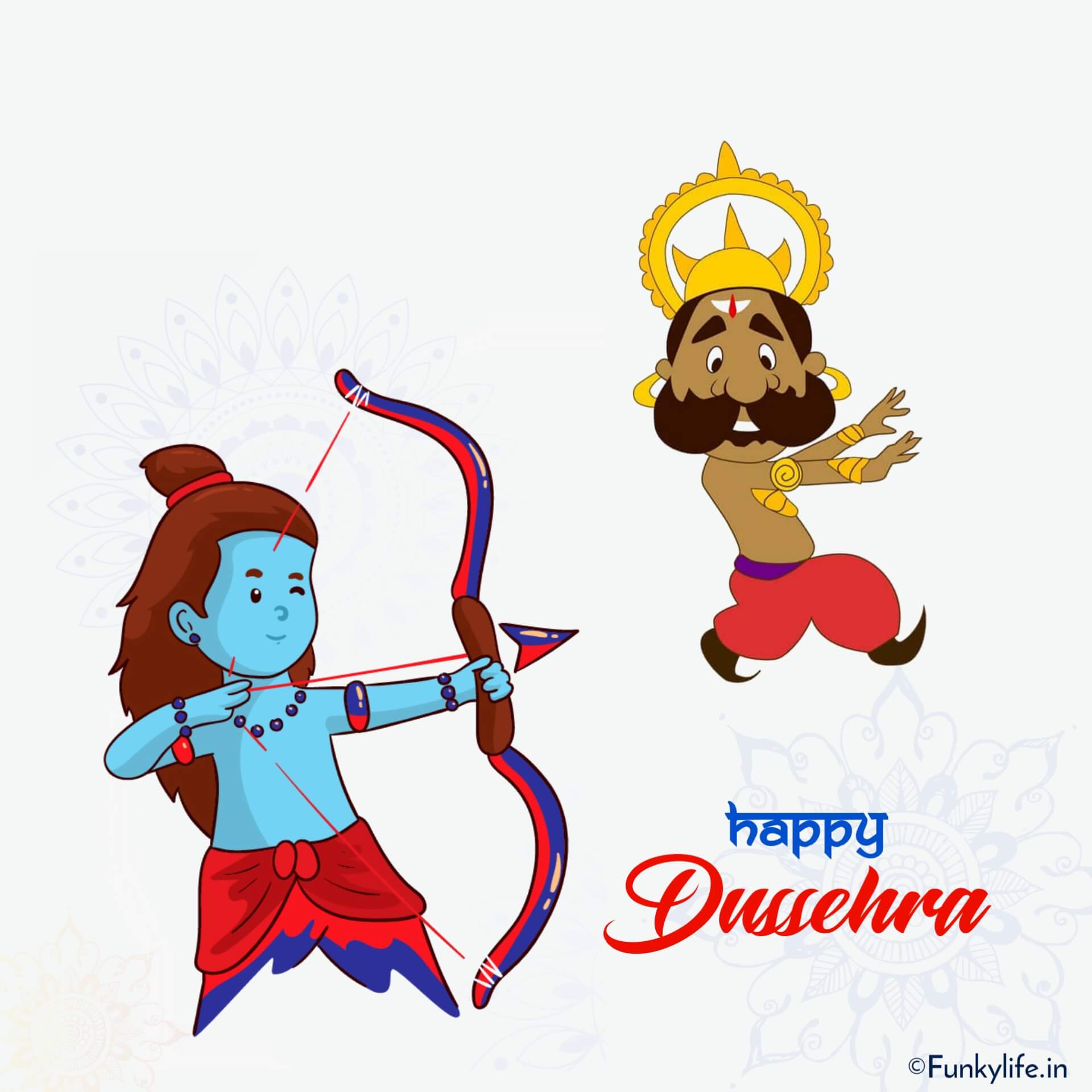 Funny Cartoon Happy Dussehra Photo