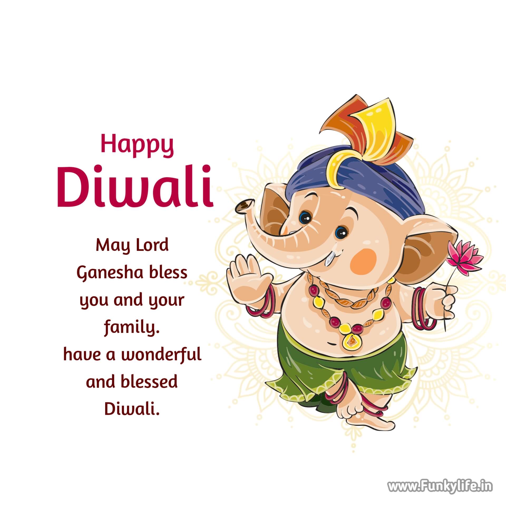 God Ganesh Happy Diwali Wishes Greeting