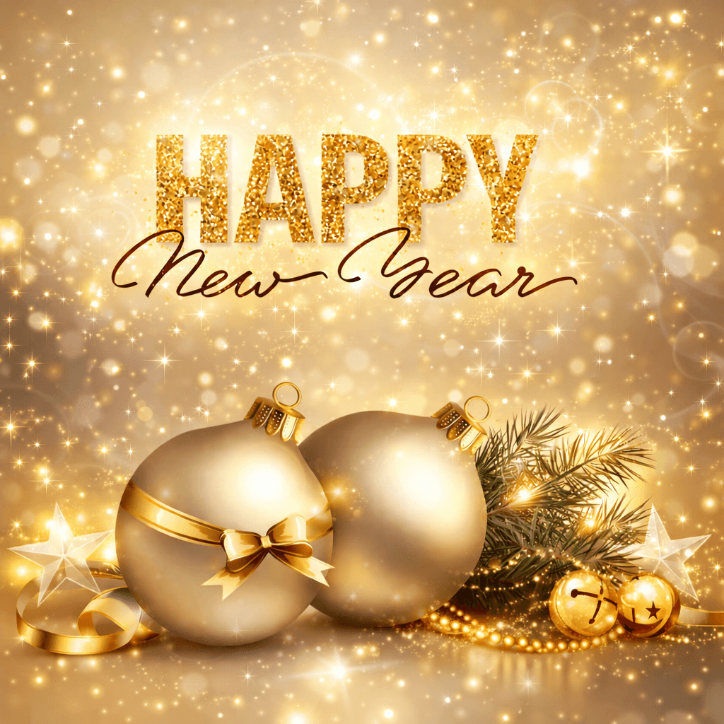 Beautiful Golden Theme Happy New Year Image