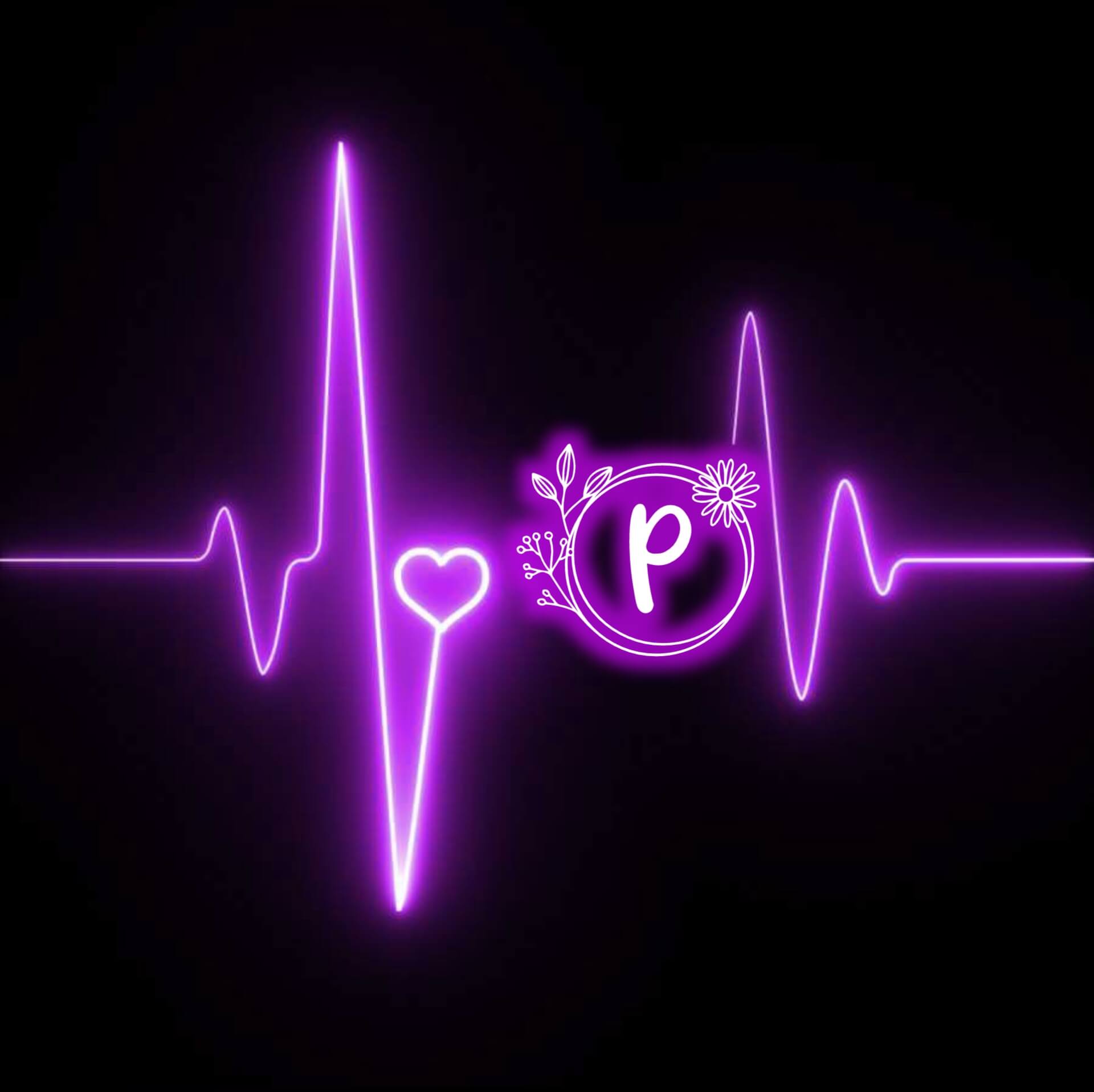 P Letter Heart Beat DP
