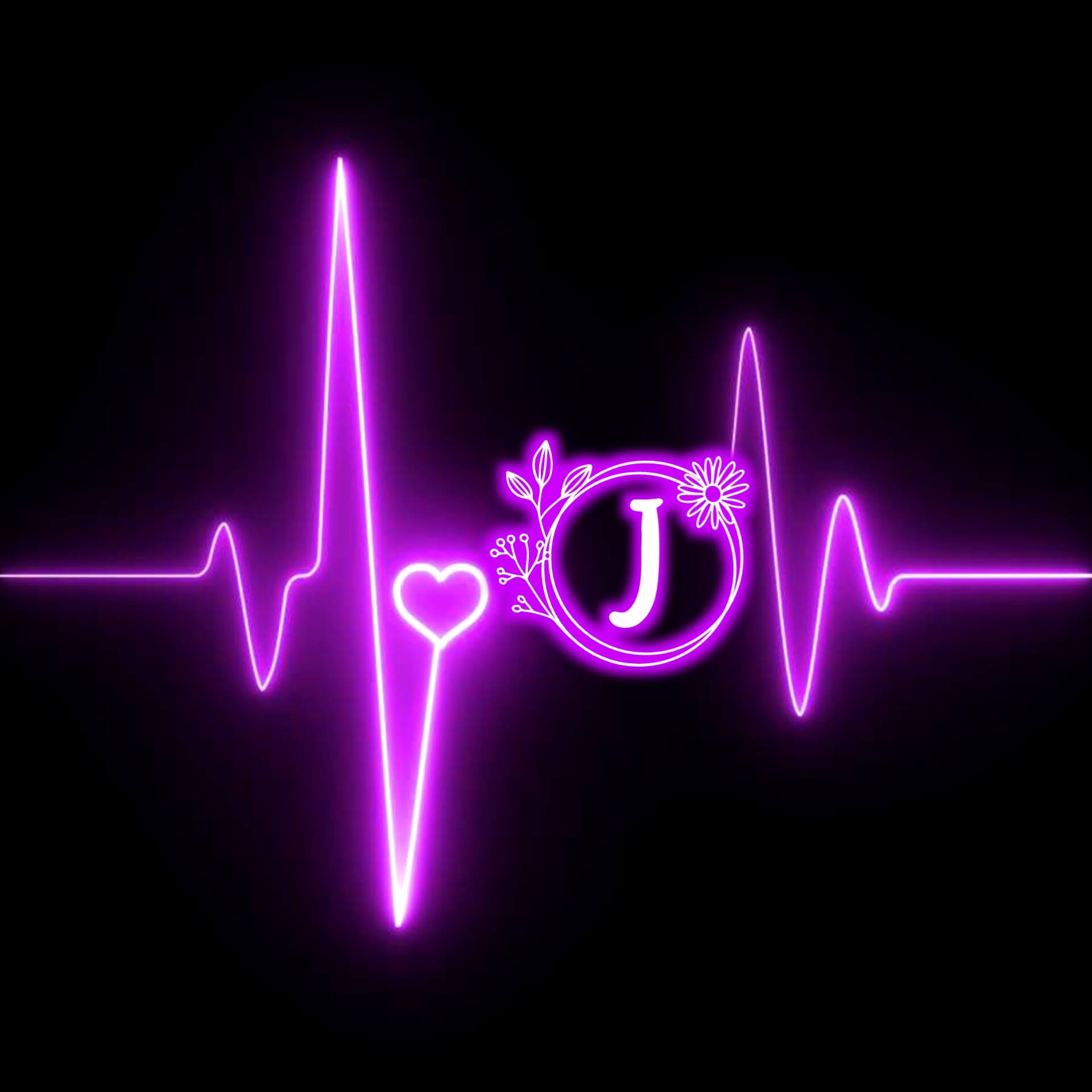 J Letter Heart Beat DP