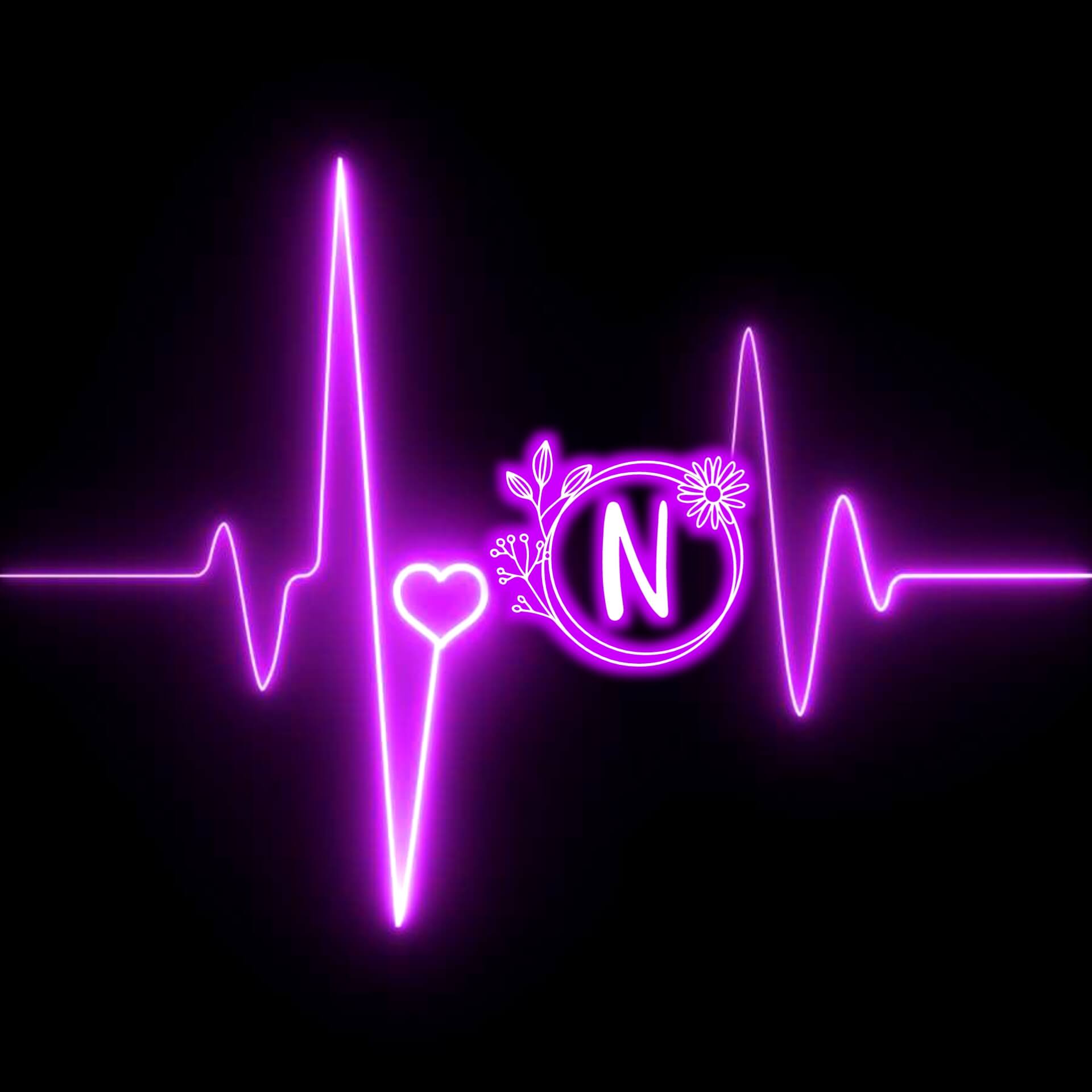 N Letter Heart Beat DP