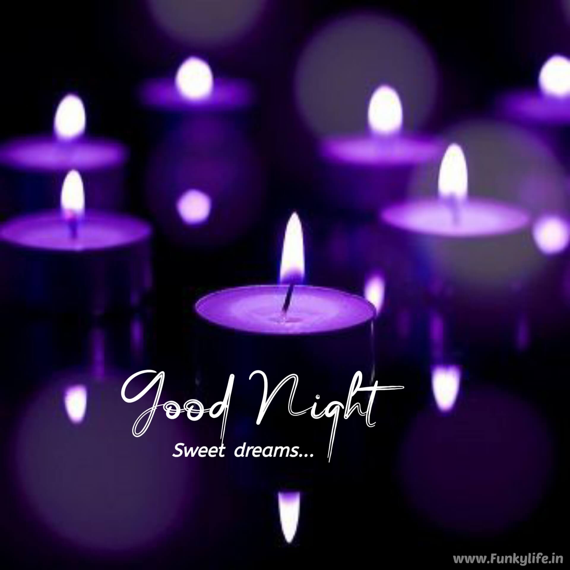 Beautiful candles Good Night Image