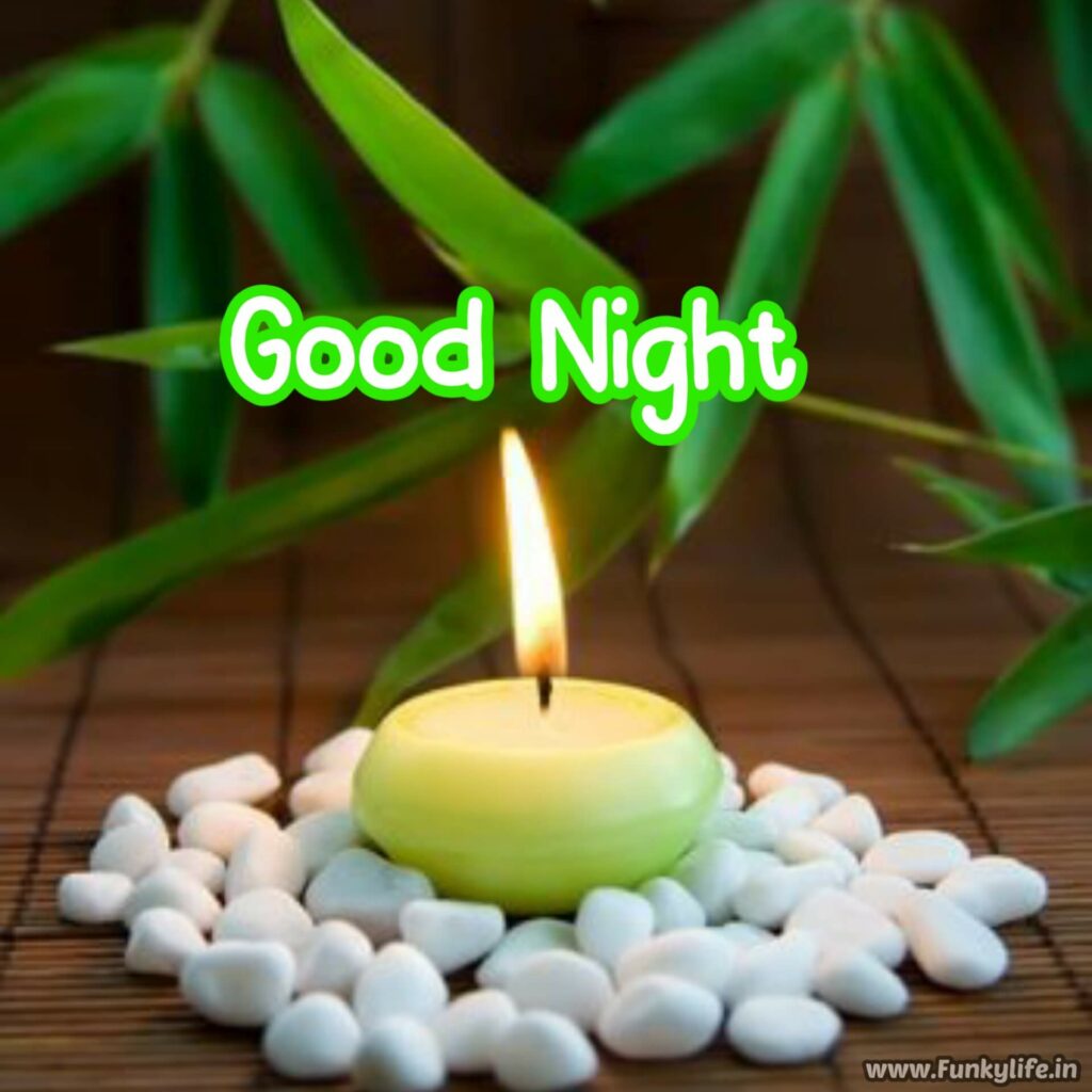 Green Candle Good Night Image