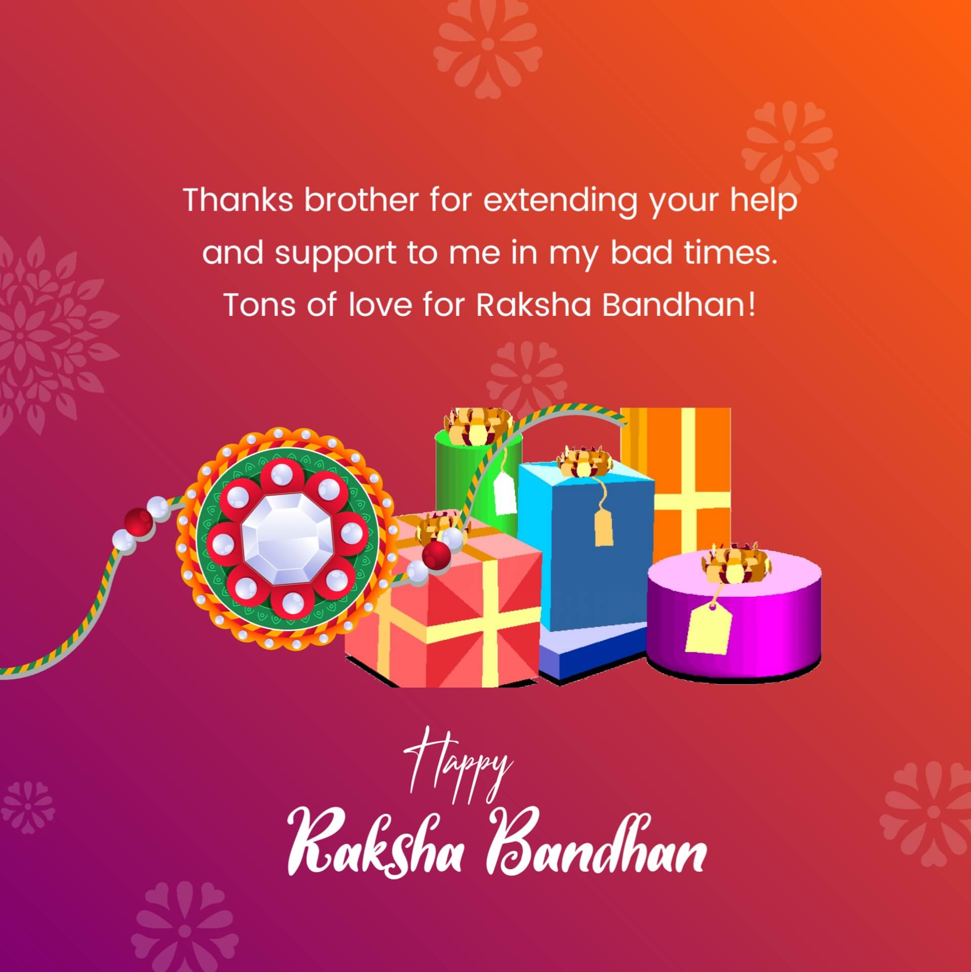 Raksha Bandhan Wishes card for Brother Image