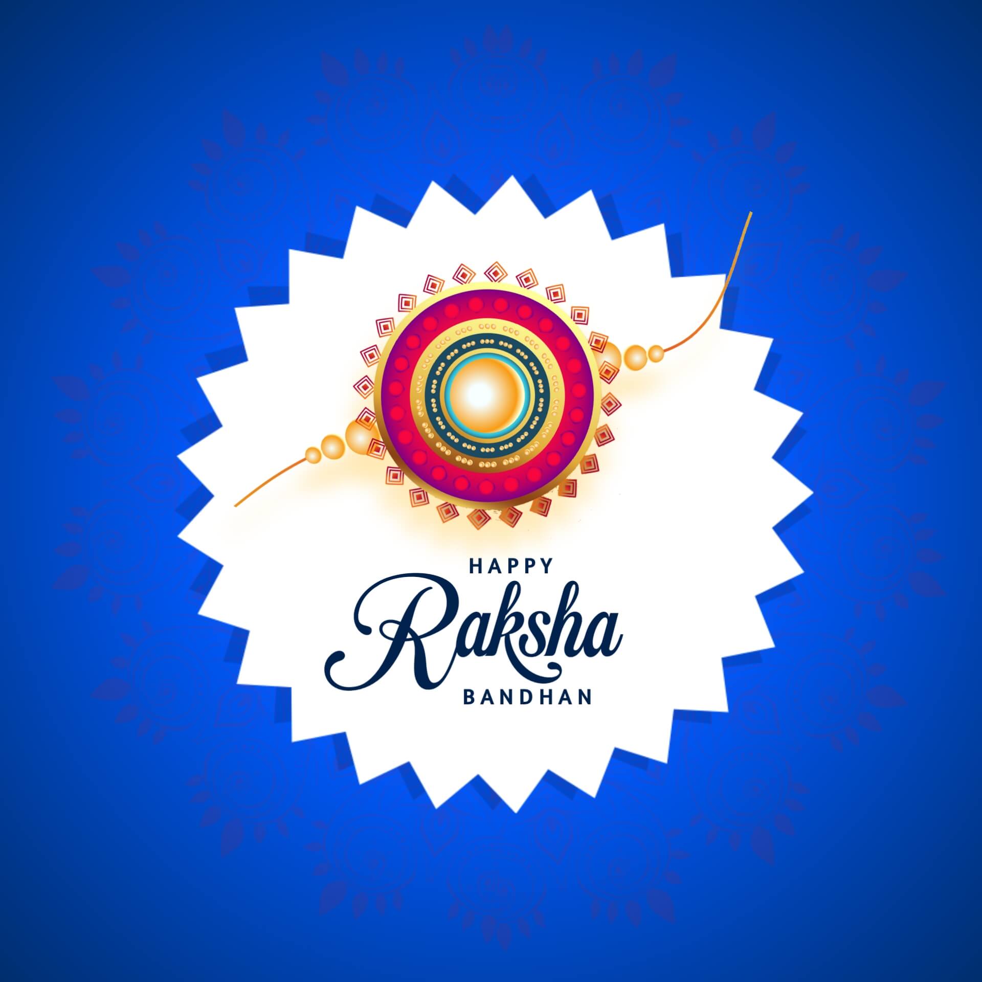 Happy Raksha Bandhan Image with Blue Background