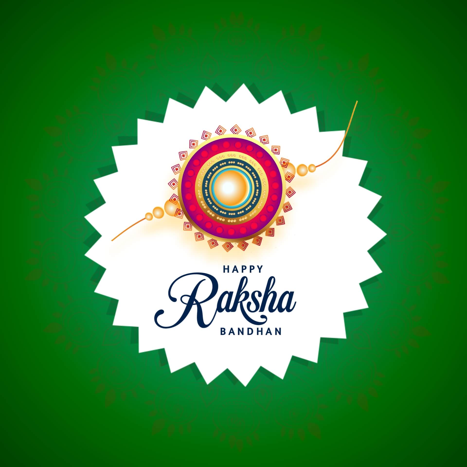 Happy Raksha Bandhan Image with Green Background