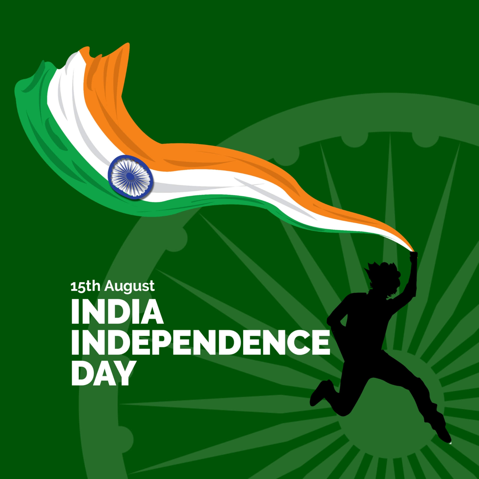 Green Background Independence Day Image