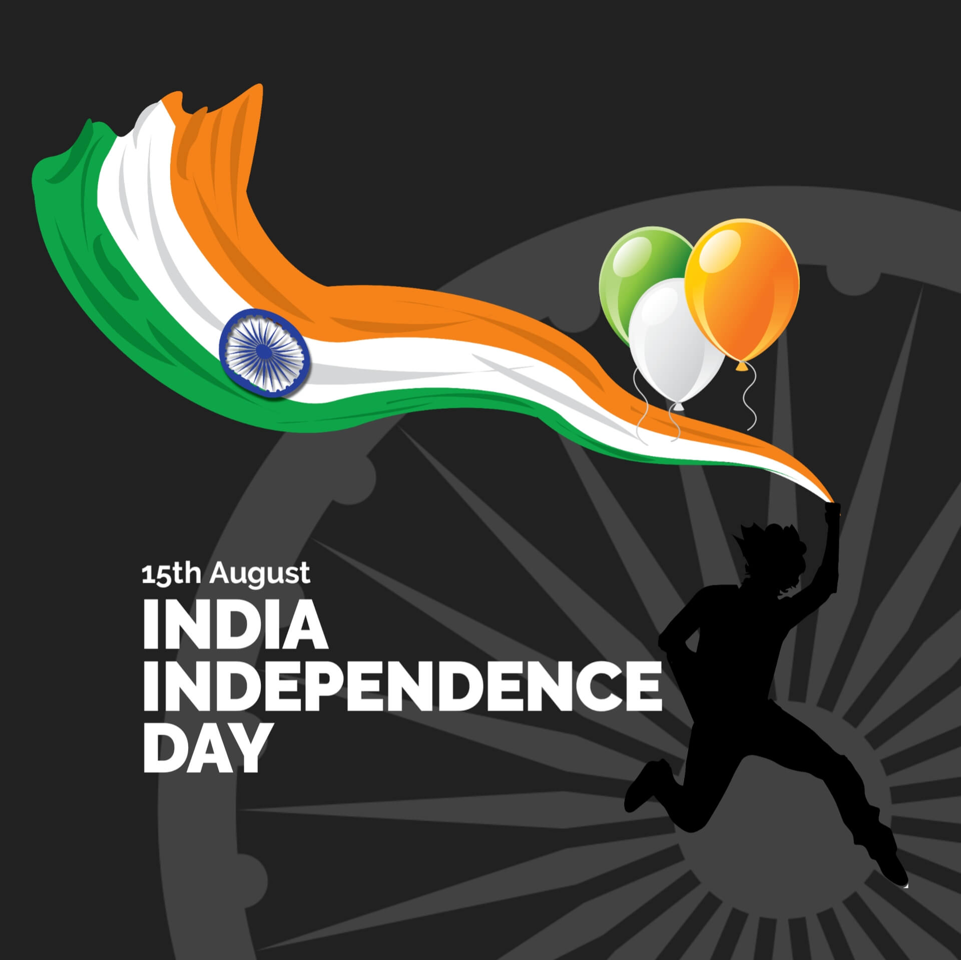 Independence Day Image with Black Background