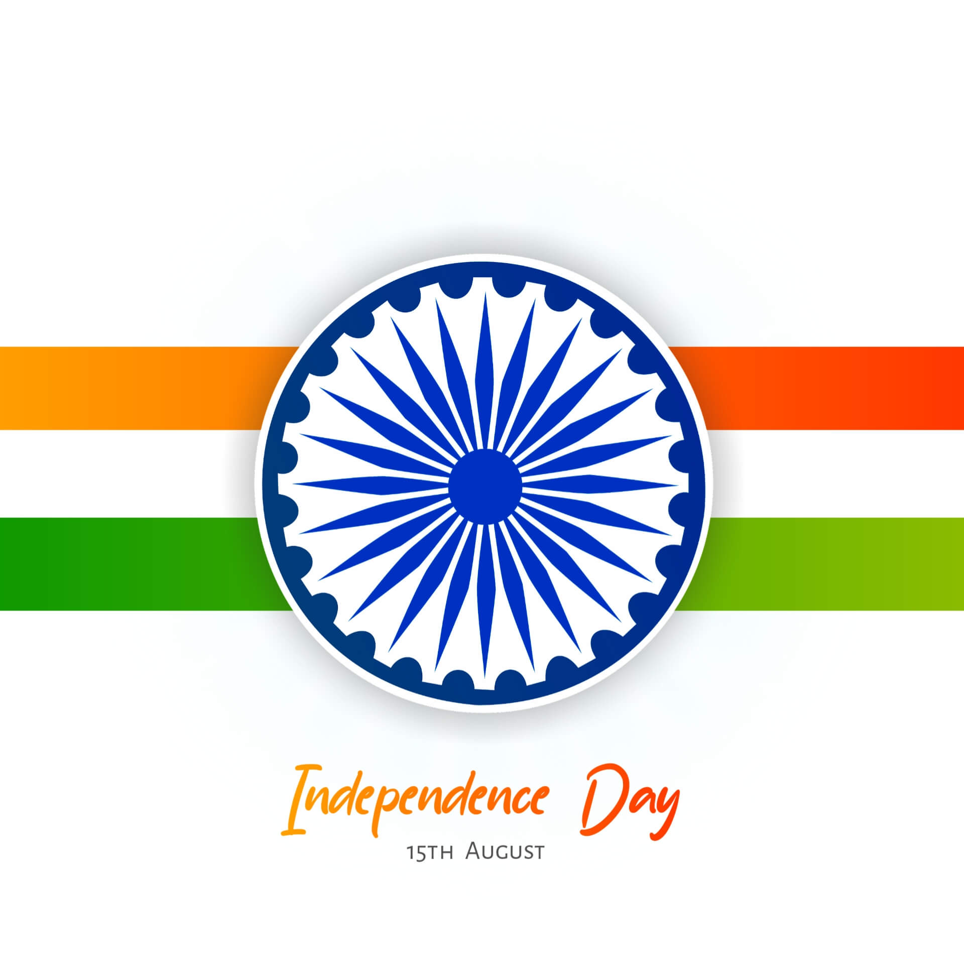 Happy Independence Day of India, Concept, Template, Banner, Logo Design,  Icon, Poster, Unit, Label, Web Header, Mnemonic at India Gate, Delhi with  Waving indian flags, ashok chakra typography - Vector Stock Vector |