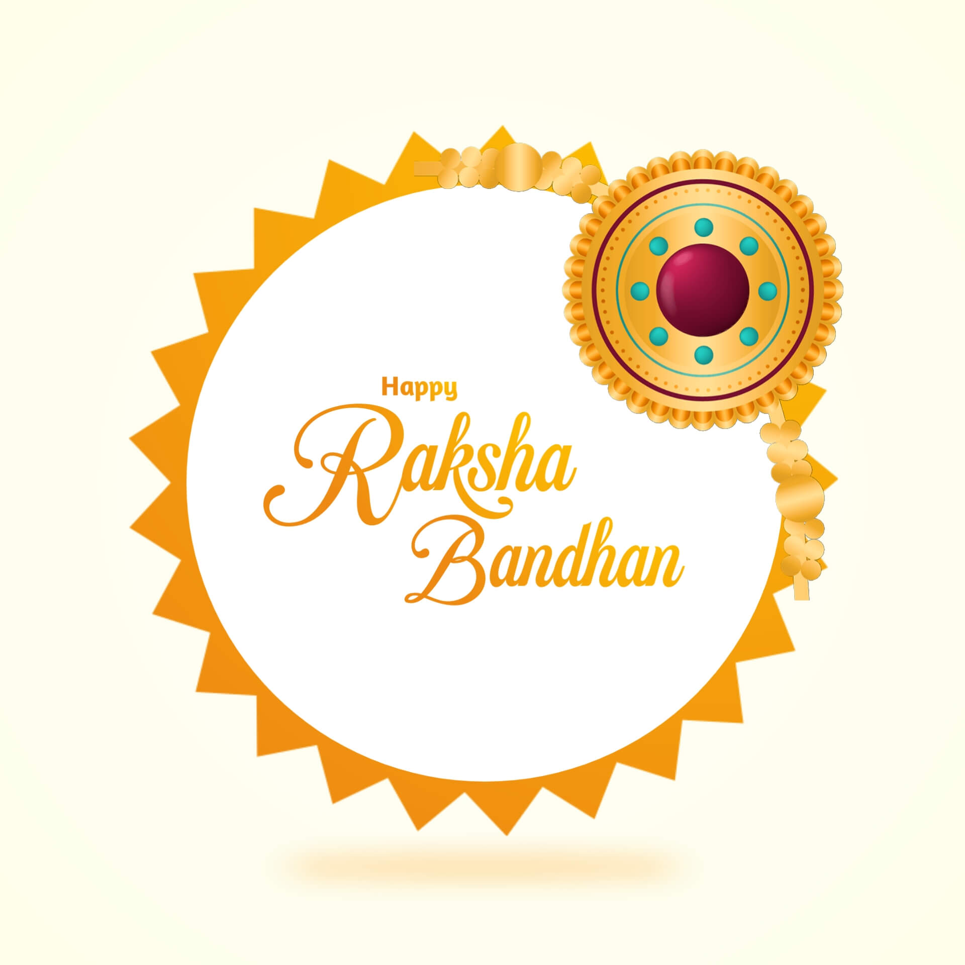 Golden background Happy Raksha Bandhan Image