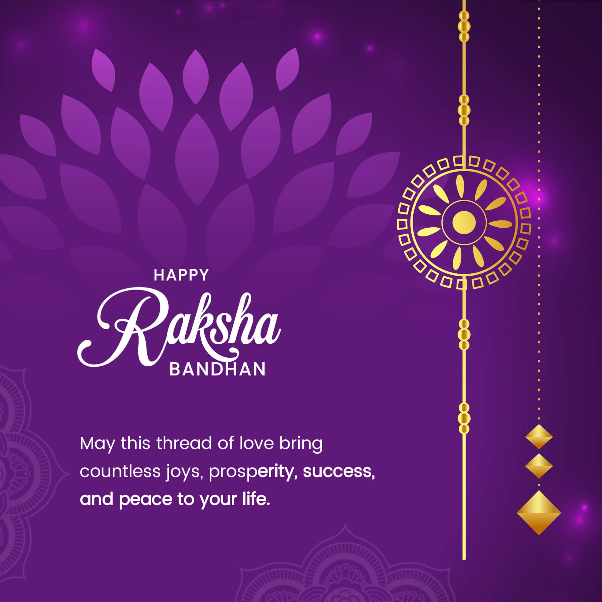 Purple Background Happy Raksha Bandhan Image