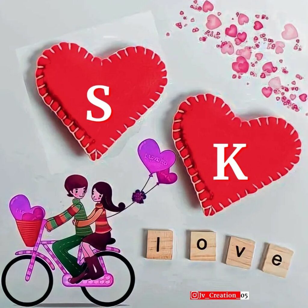 S & K Letter Love WhatsApp DP