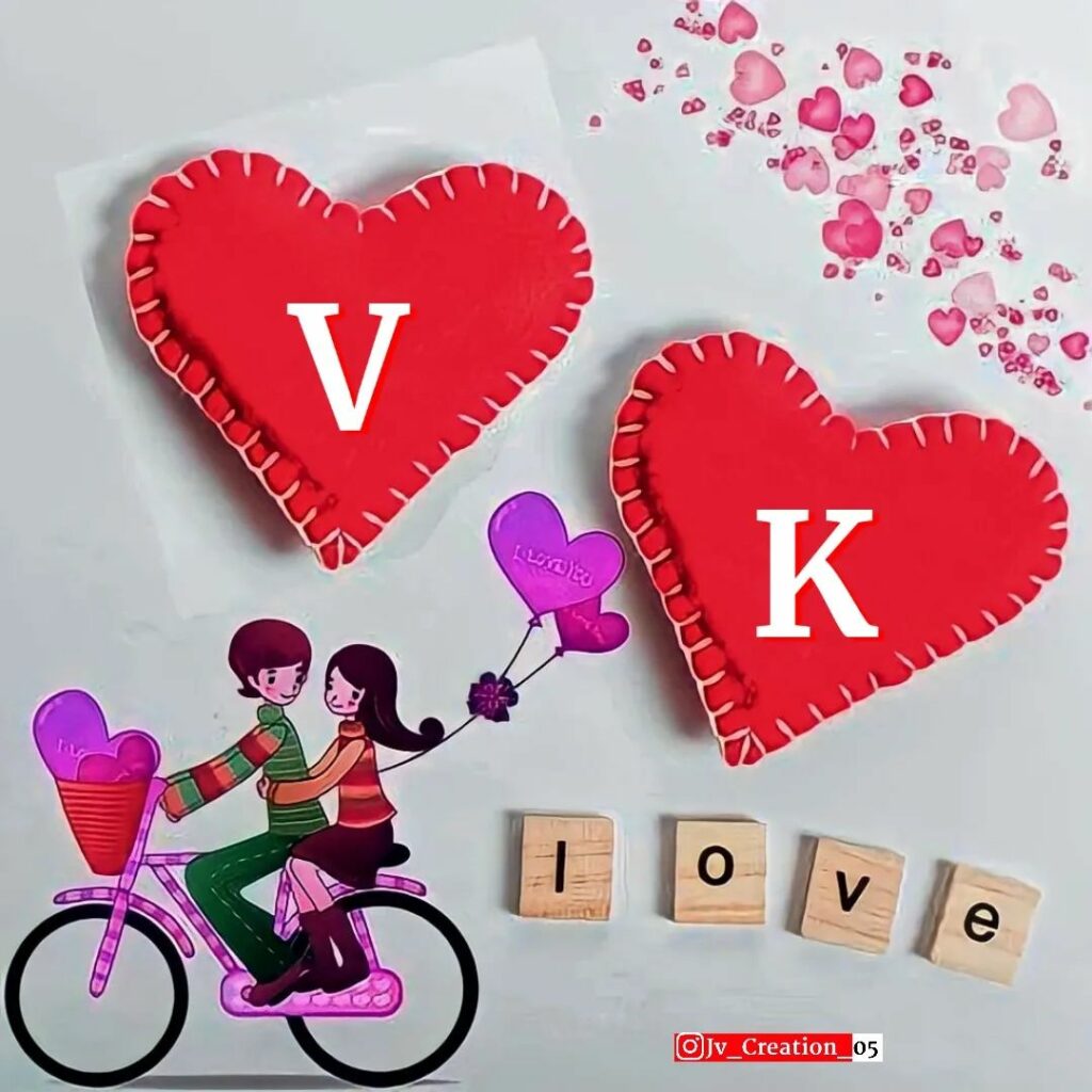 V & K Letter Love WhatsApp DP