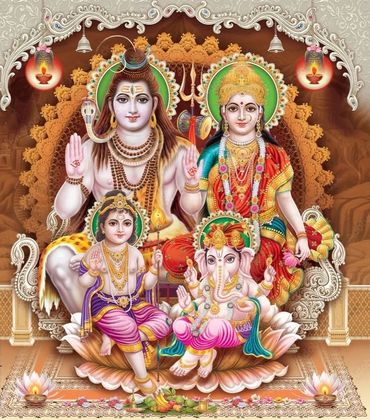 Hindu God Shiva with family Image