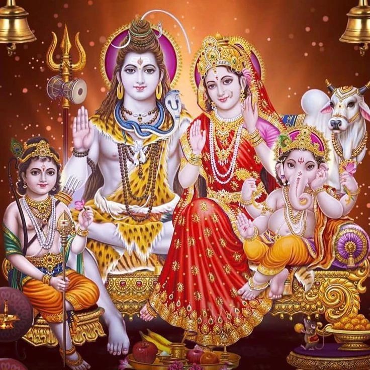 Hindu God Shiv and Parvati Poster Image