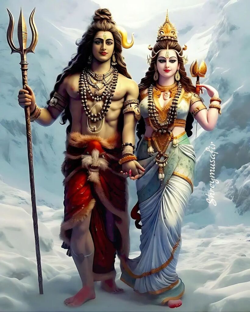 Lord Shiva and Parvati AI Image