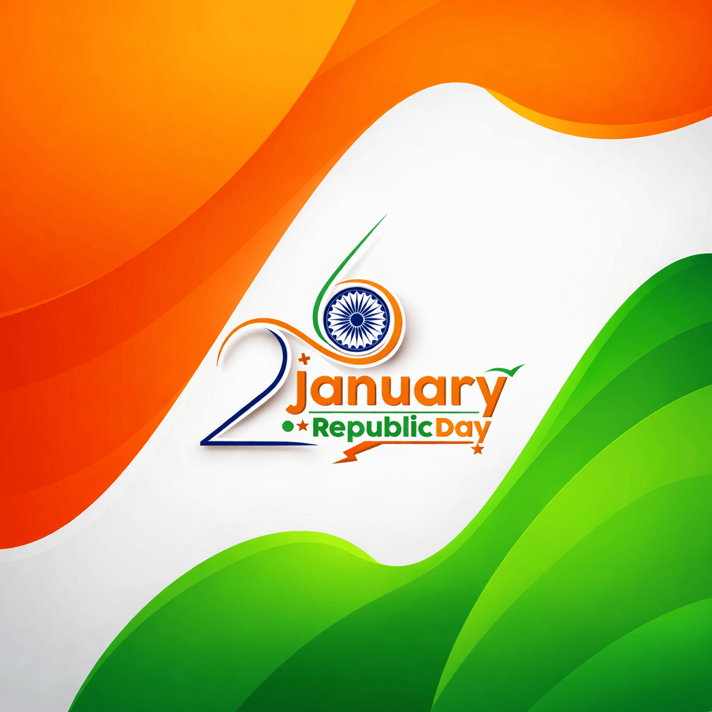 26th January Indian Republic Day Flag Poster Image