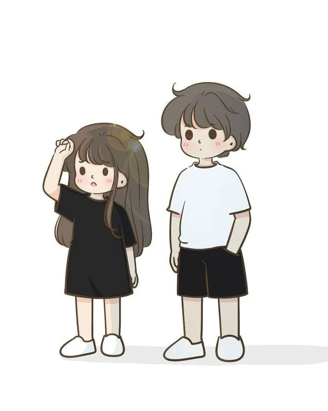 Cute Cartoon Couple DP Boy and Girl