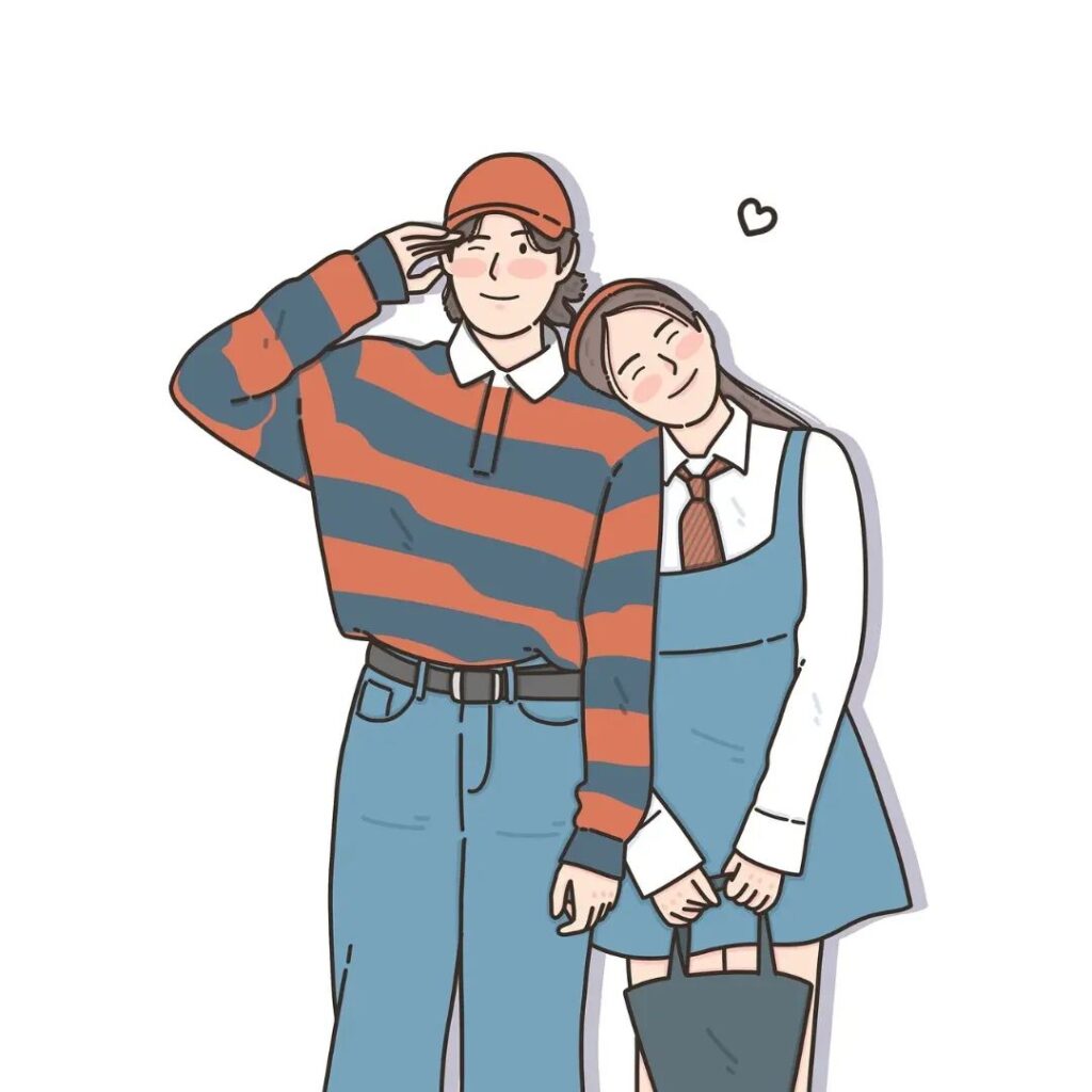 Cartoon Couple DP Boy and Girl