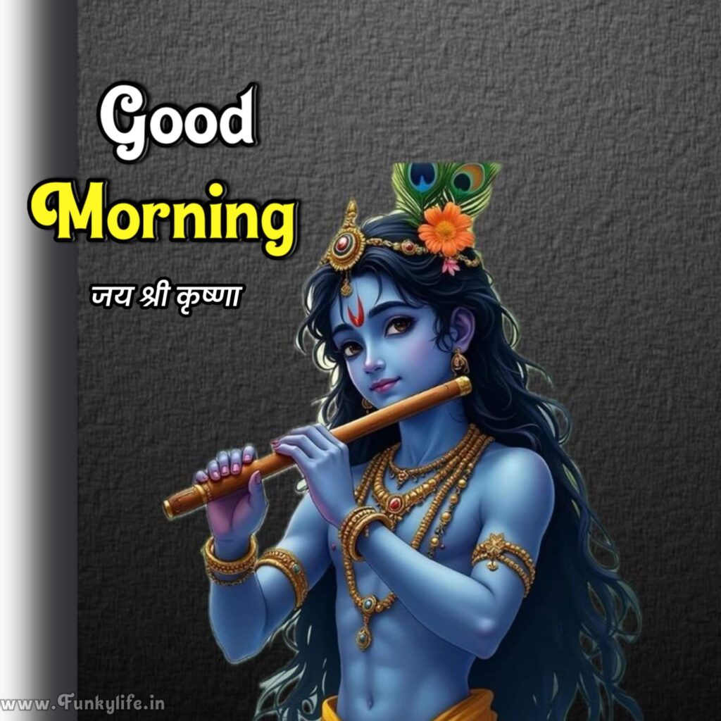 Good Morning Lord Krishna Image for WhatsApp