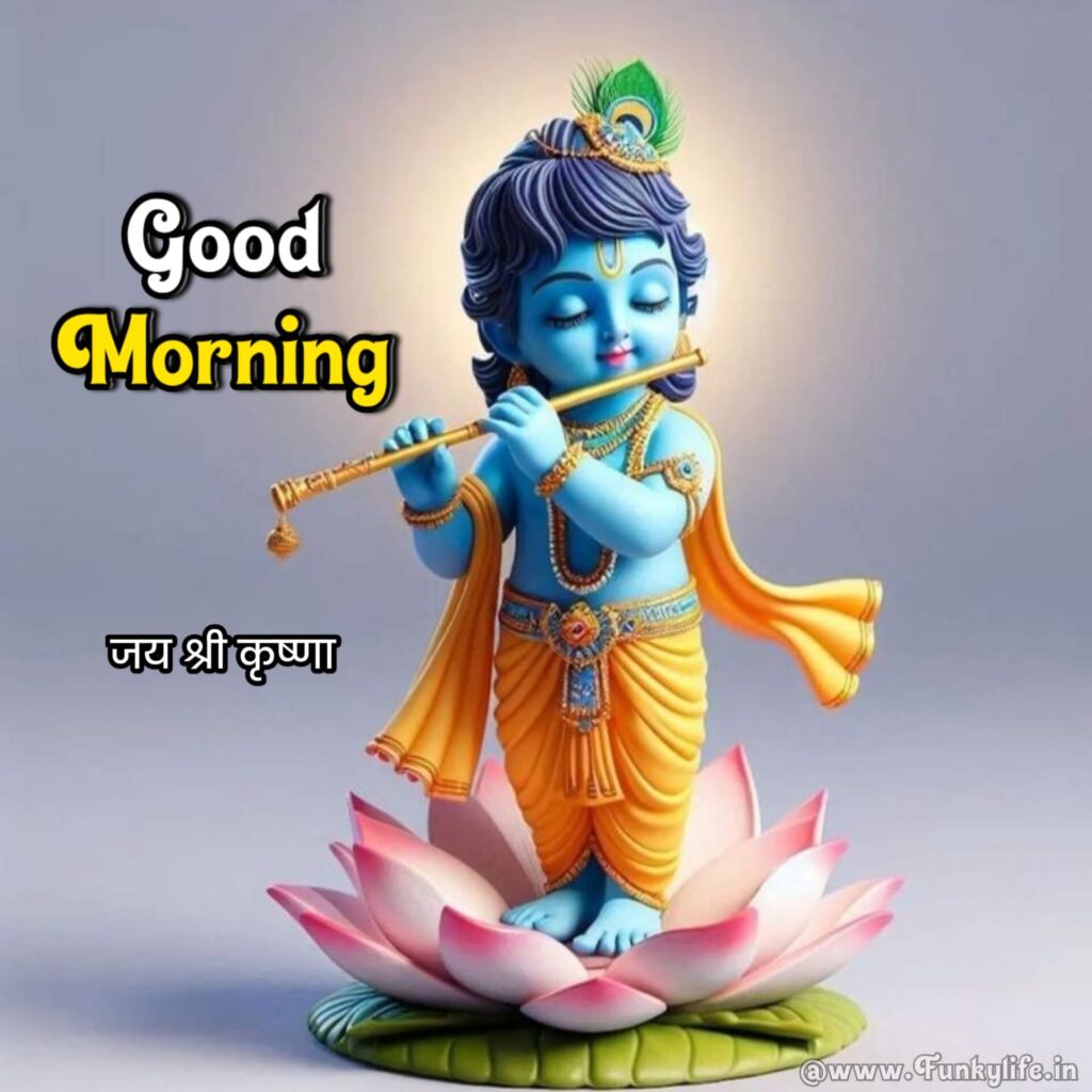 Hindi God Krishna Ji Good Morning Image