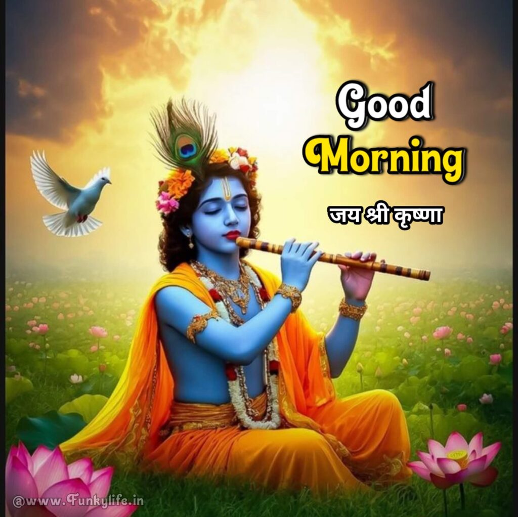 Good Morning Image of Lord Krishna for WhatsApp
