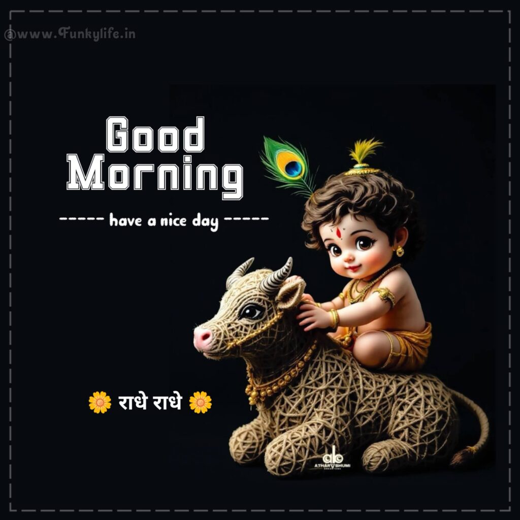 Beautiful Good Morning Image of Baby Krishna
