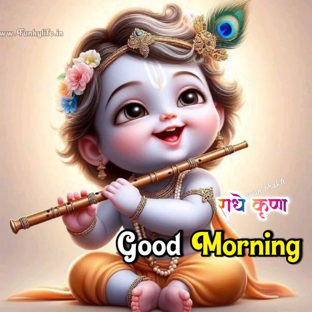 Cute Good Morning Image of God Krishna