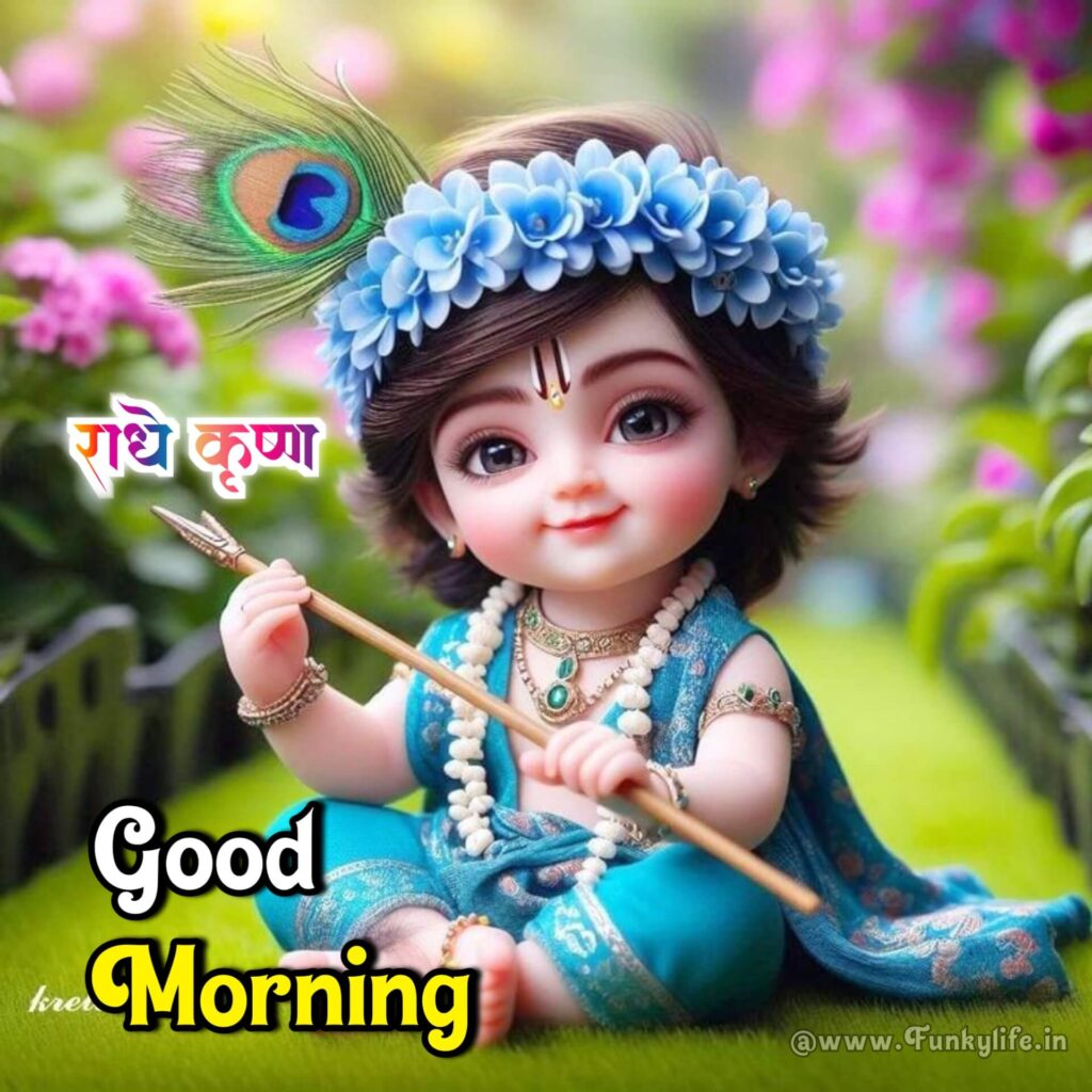 Cute Krishna ji Good Morning Photo