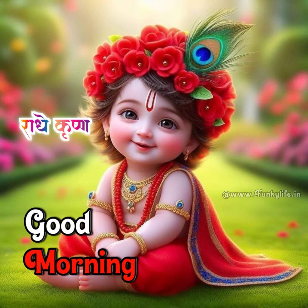 Cute Krishna Good Morning Image