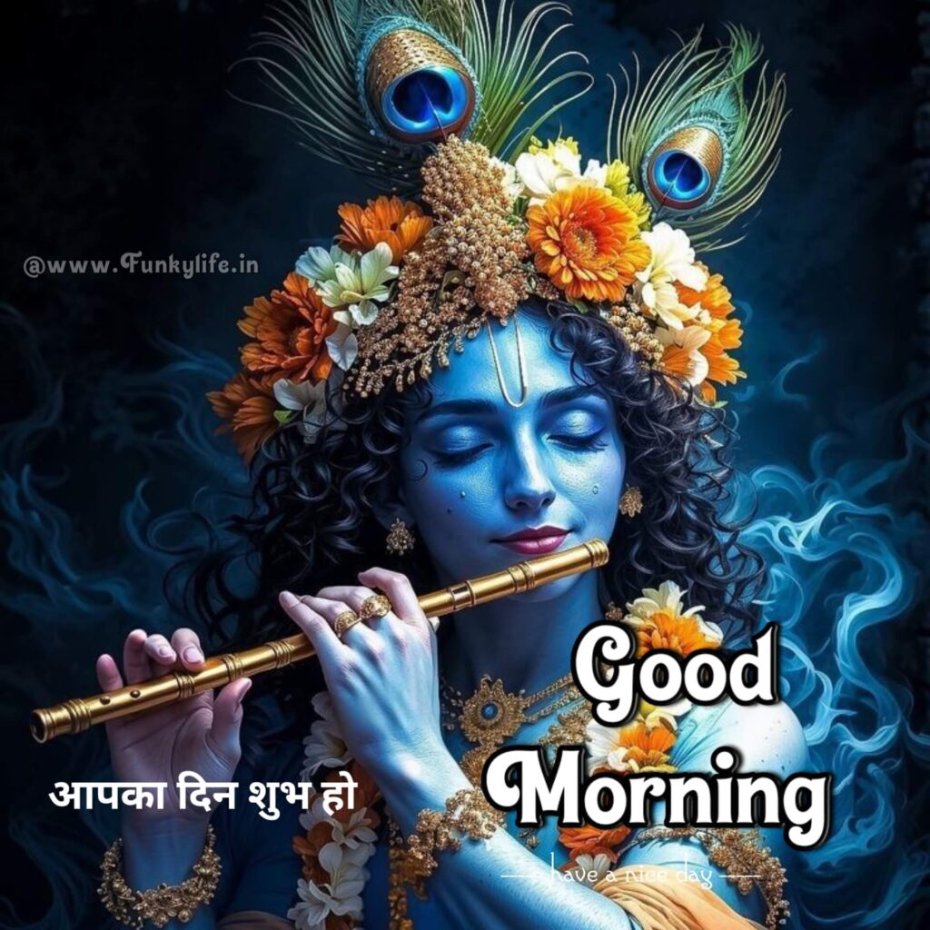 Good Morning Image of Hindu God Shri Krishna
