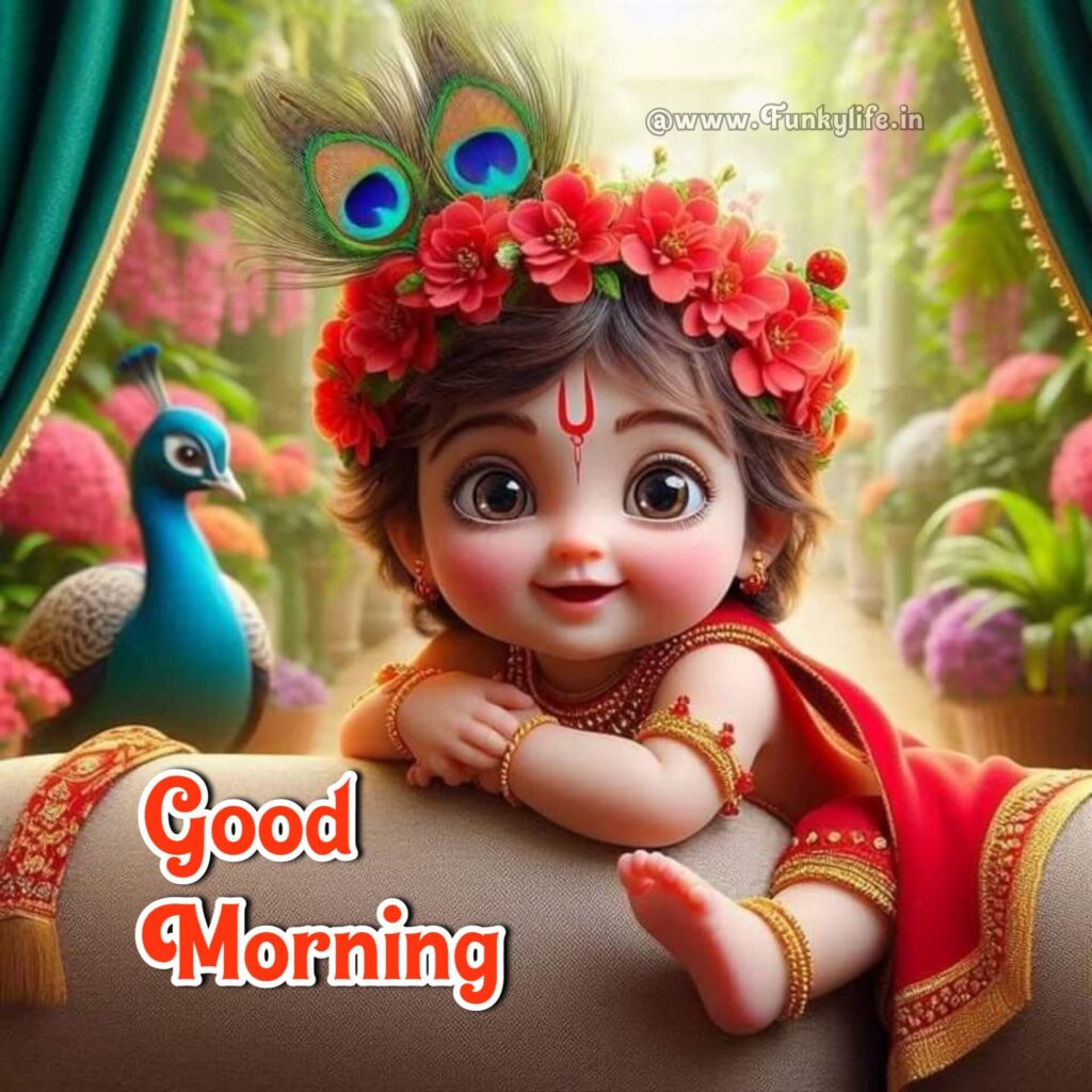 Baby Krishna Good Morning Image