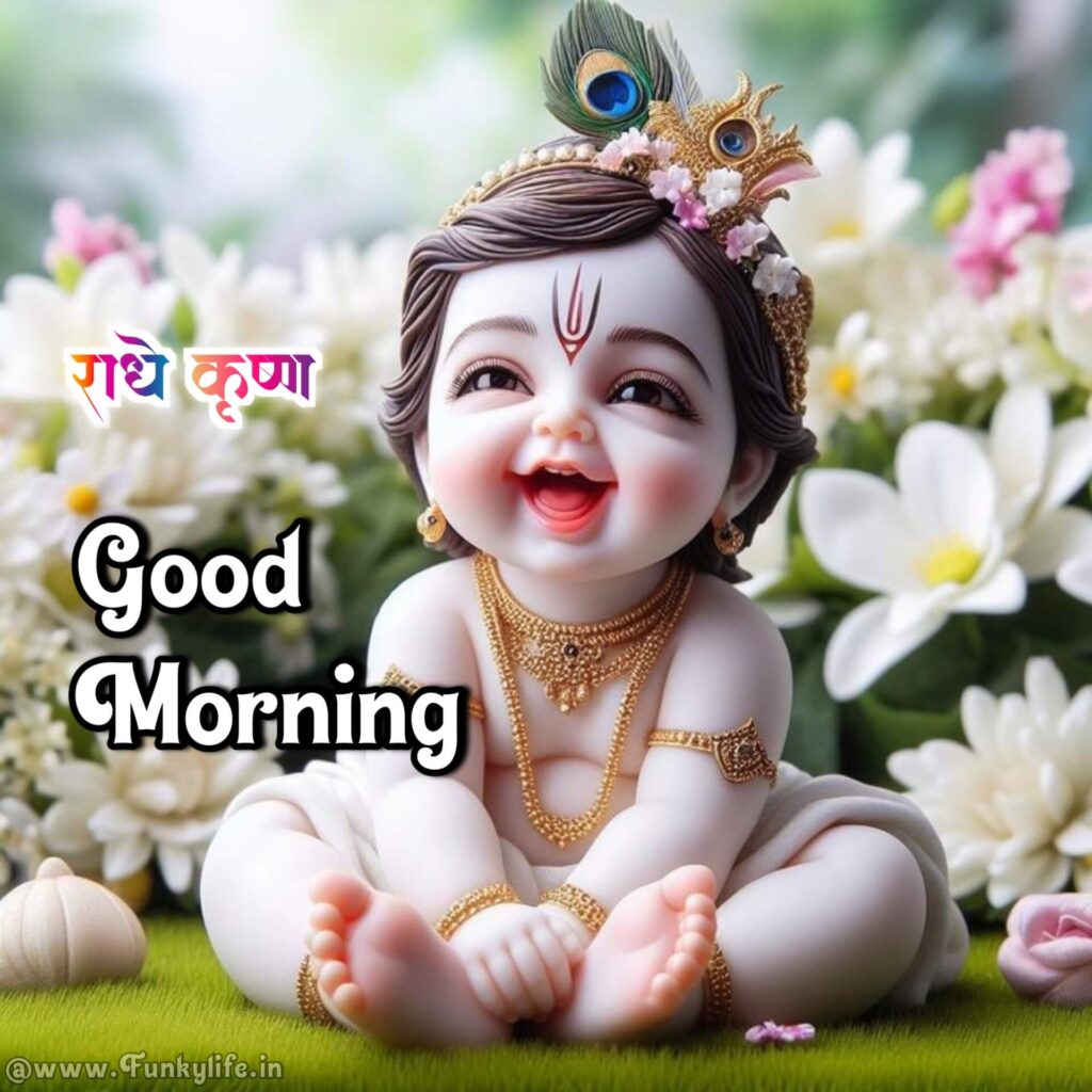 Cute Krishna Ji Good Morning Image