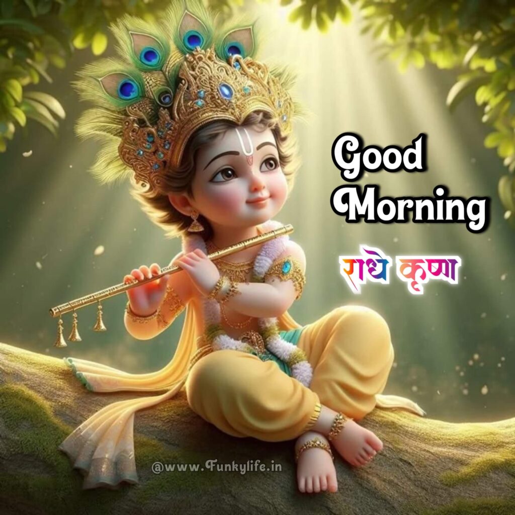 Hindu God Shri Krishna Good Morning Image