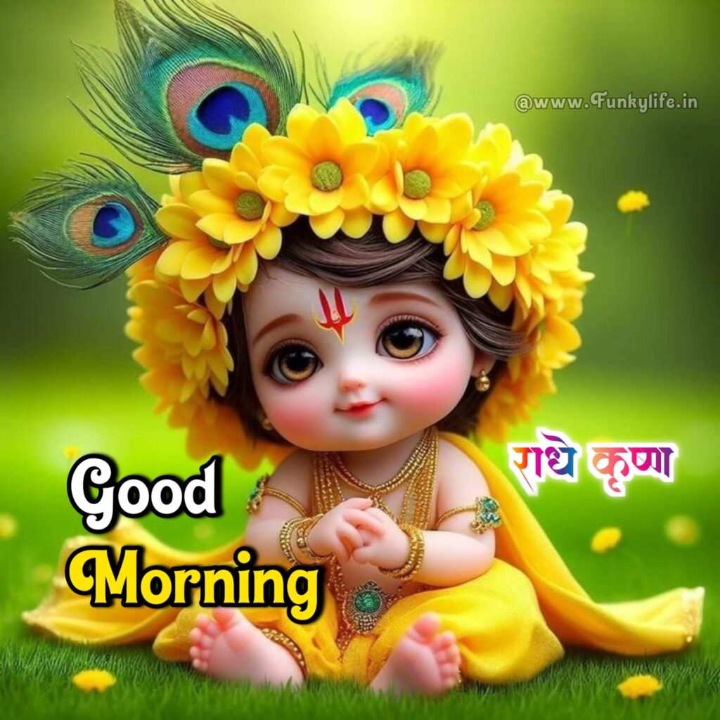 Cute Krishna Ji Good Morning Image