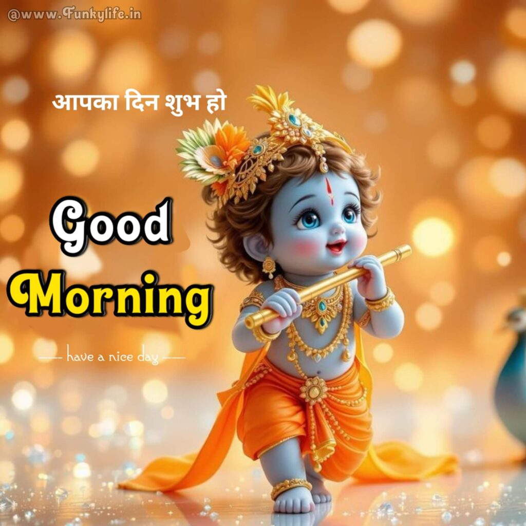 Cute Good Morning Image of Lord Krishna