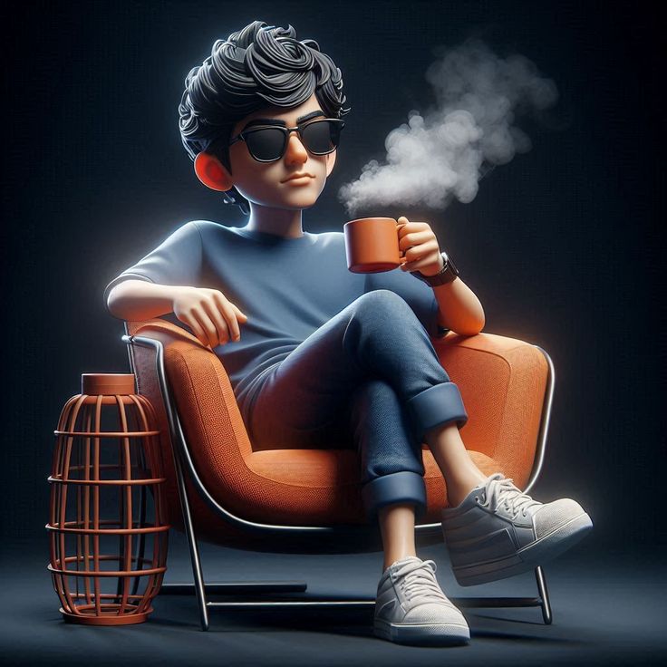 Animated Boy Attitude DP for WhatsApp