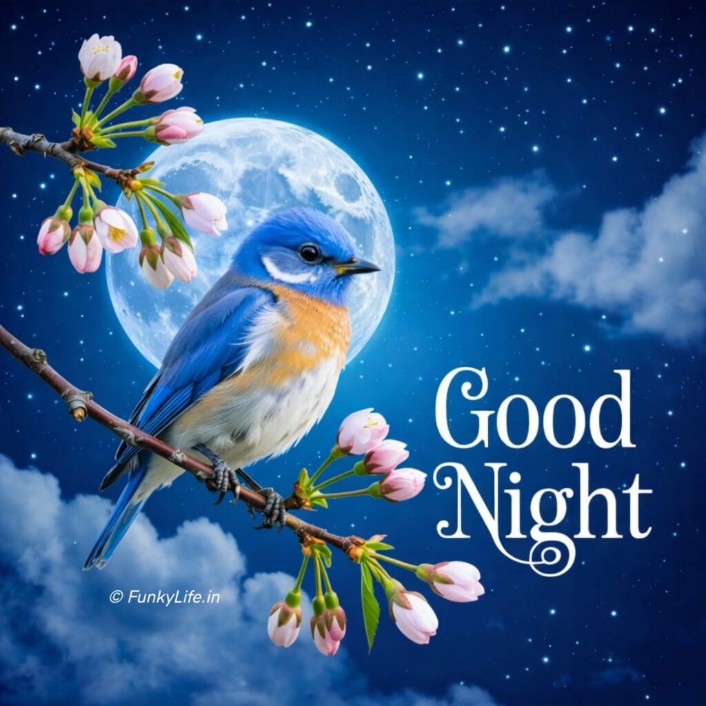 Blue Sky and Bird Good Night Image