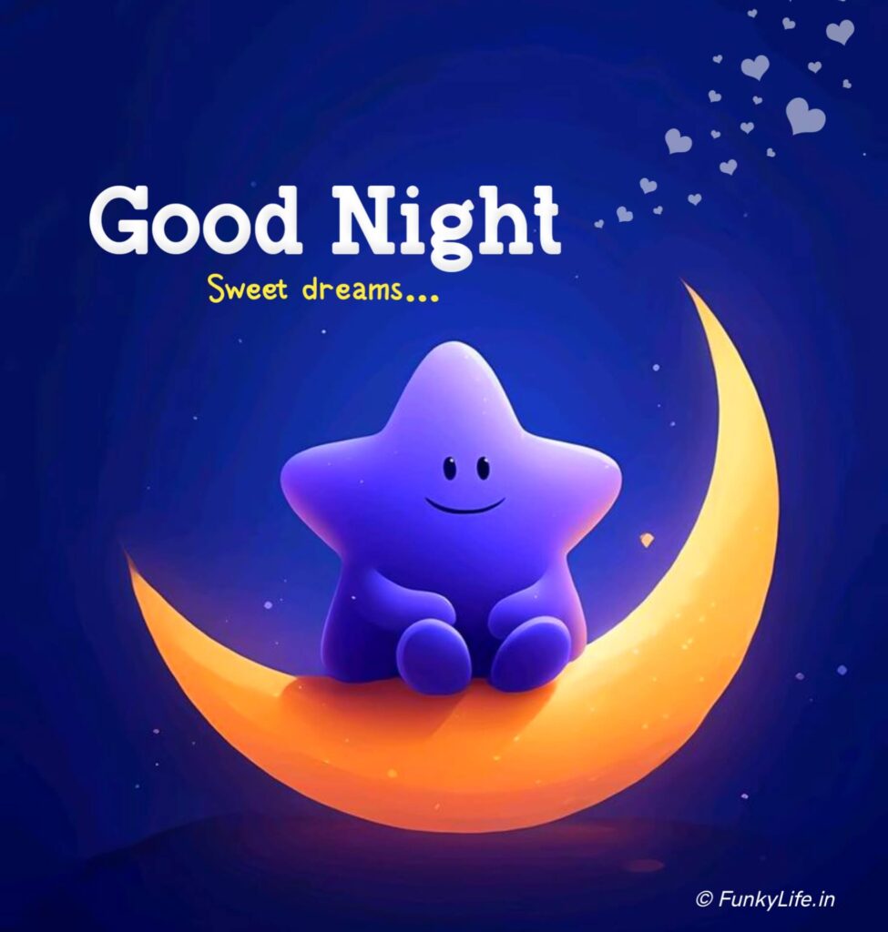 Animated Moon and Star Good Night Image