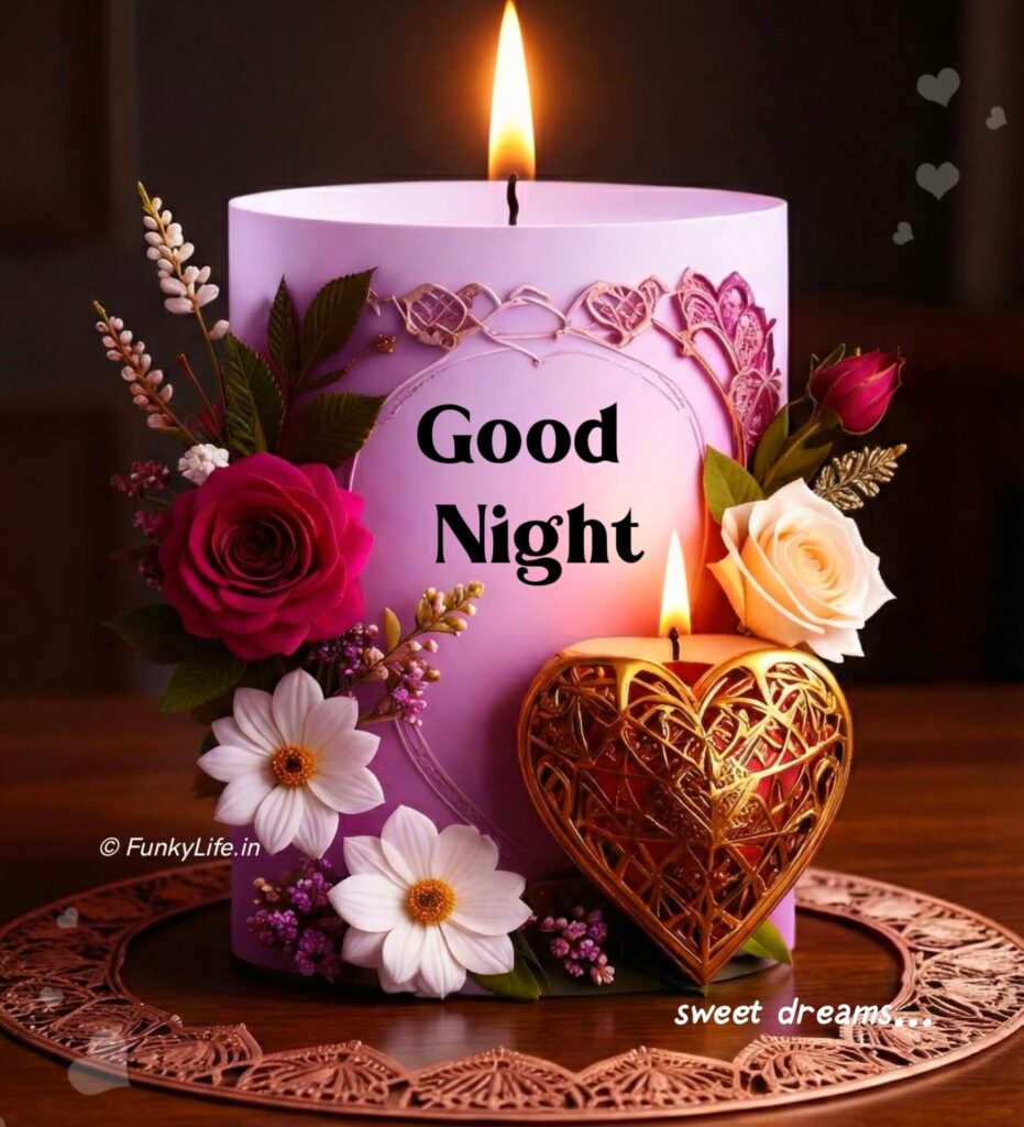 Good Night candle Image for WhatsApp