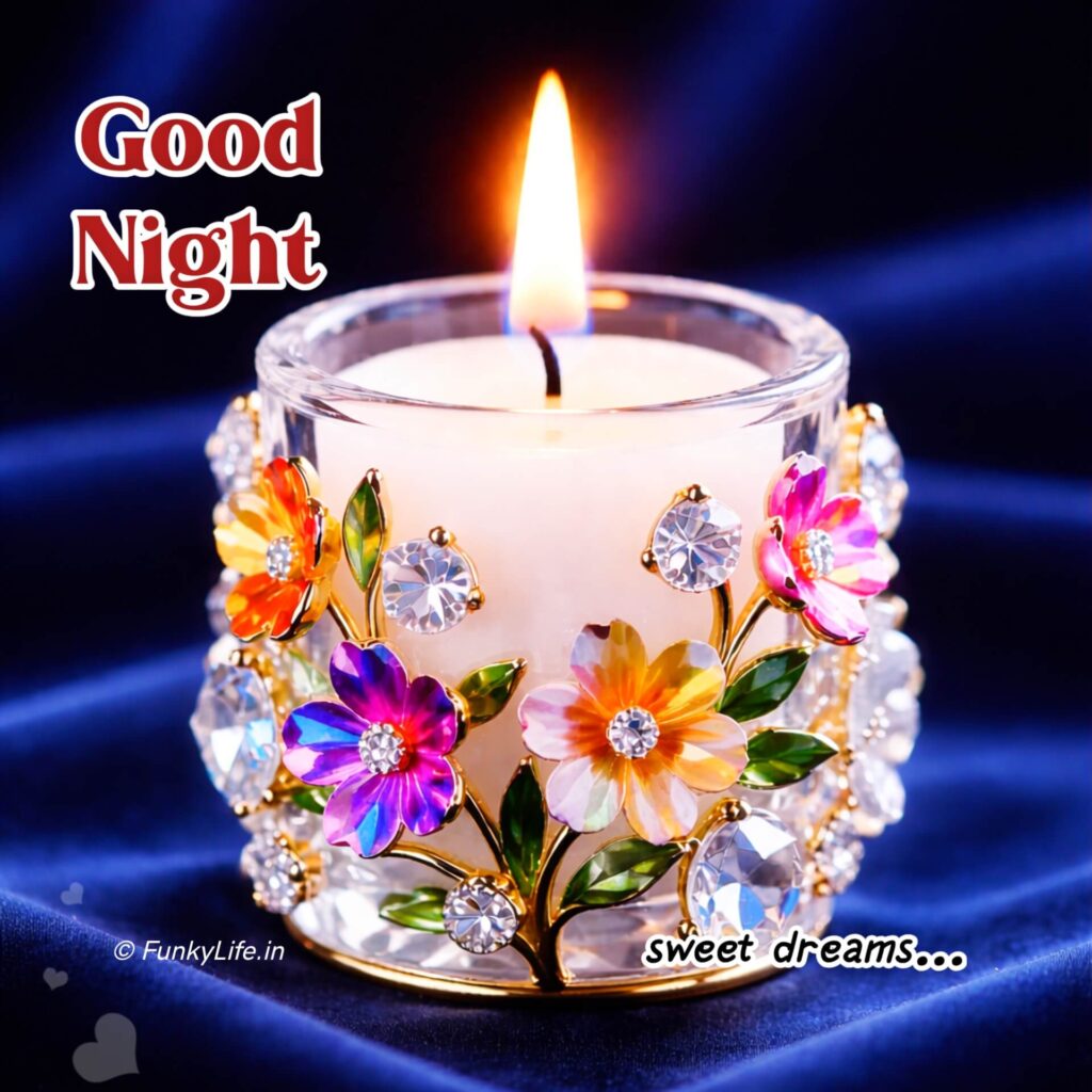 Good Night candle Image for WhatsApp