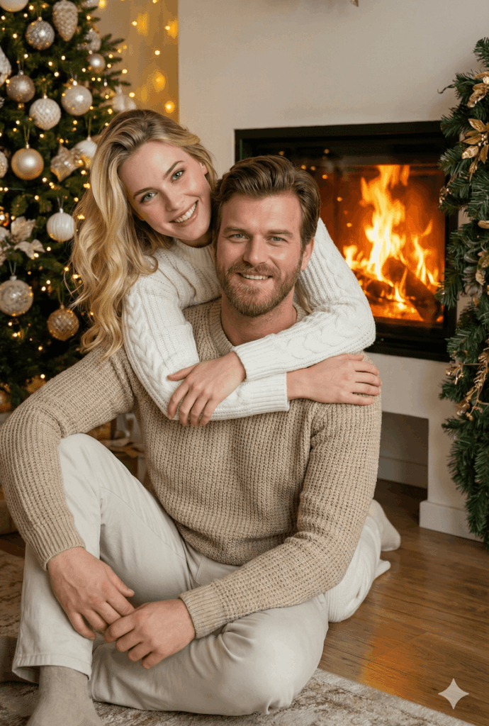 Gemini AI Generate Christmas Image of a couples