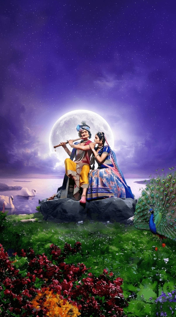  romantic love Radha Kishna Ji Wallpaper