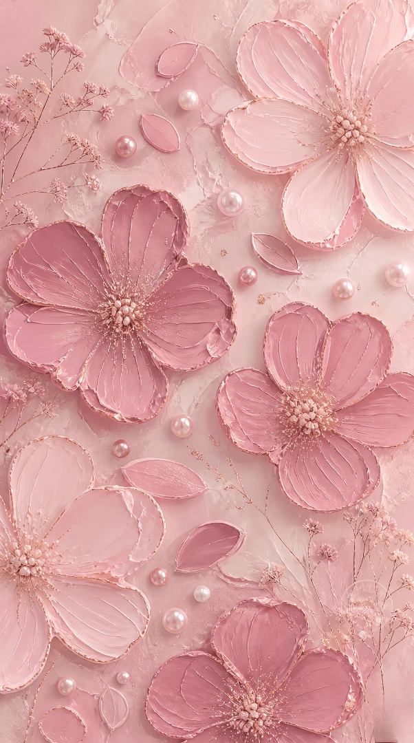 PINK FLOWER & PEARL 

गुलाबी फूल ओर मोती।